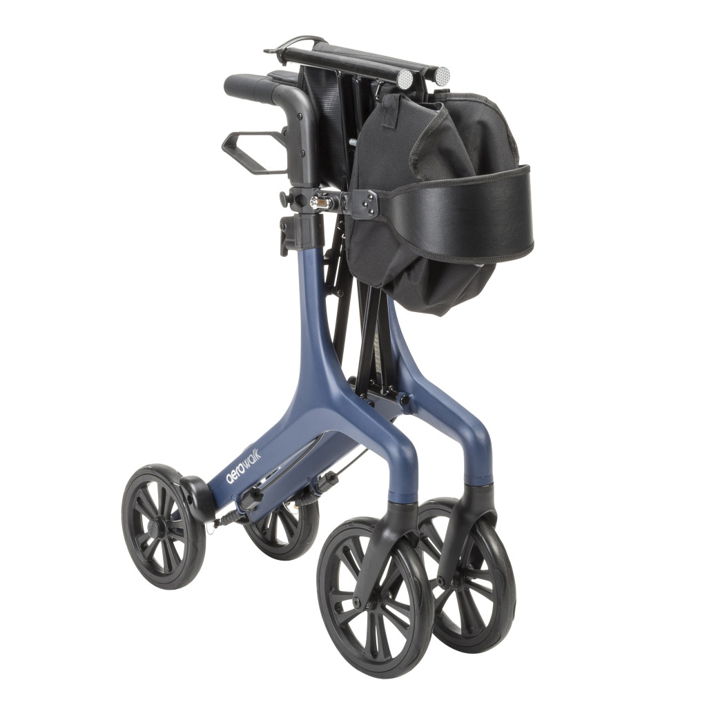 10277BL Aerowalk Ultra Lite Rollator closed view Blue