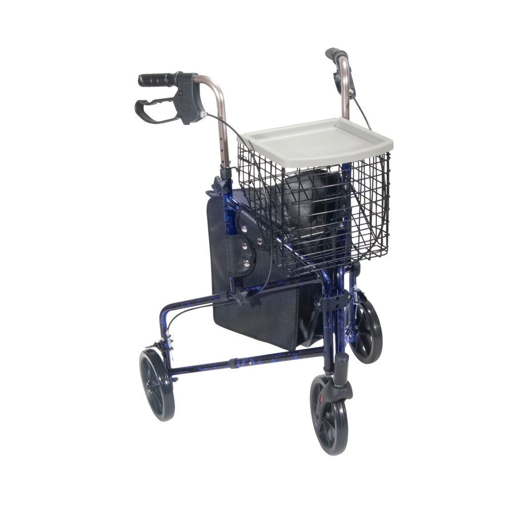 10289BL Drive Deluxe 3 wheel Rollator Rolling Walker Flame Blue