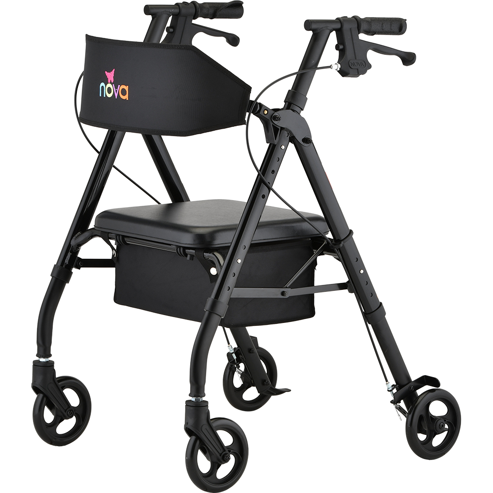 4256BK Star 6 Wide Back Rollator Black 4256BK Star 6 Wide Back Rollator Black