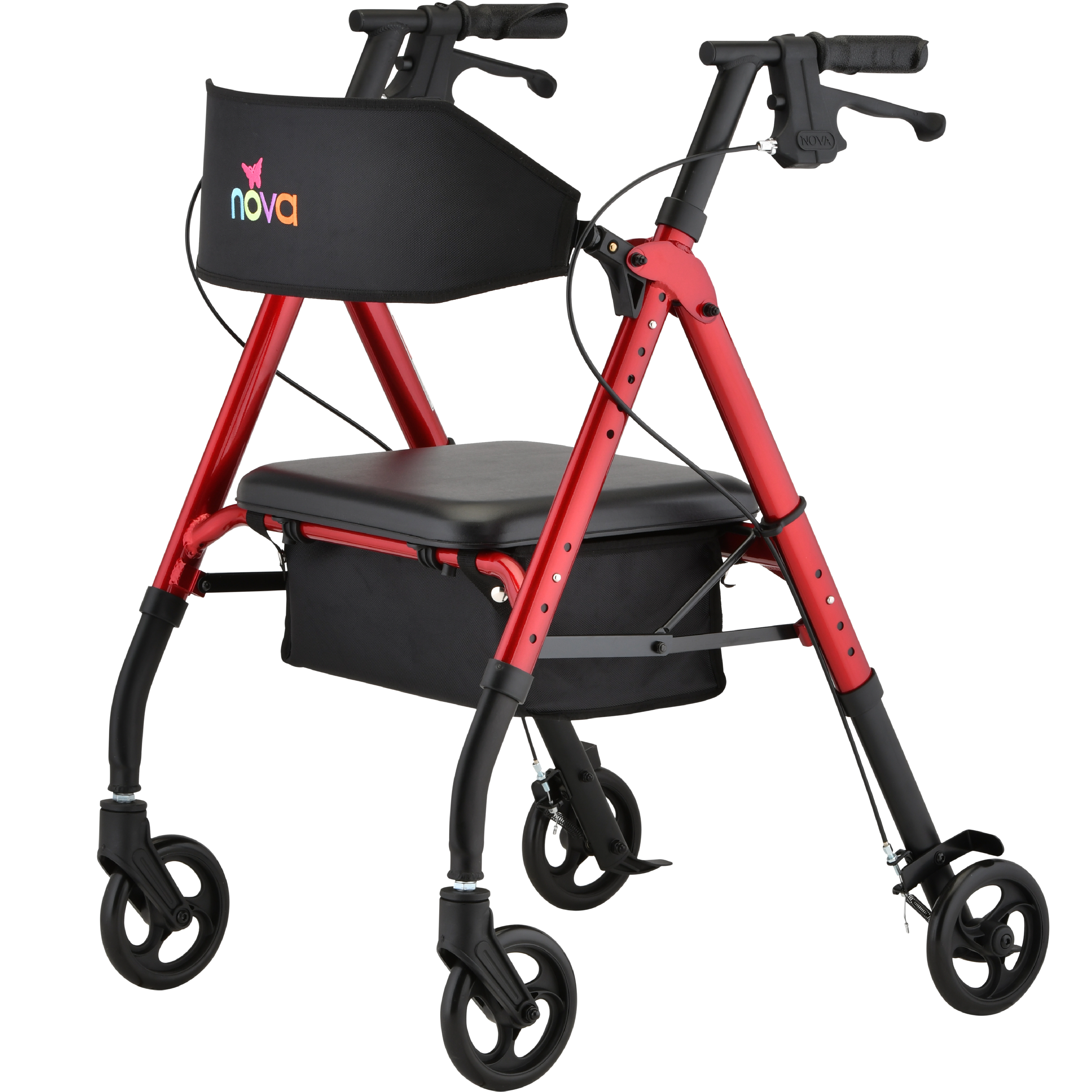 4256RD Star 6 Wide Back Rollator Red 4256RD Star 6 Wide Back Rollator Red