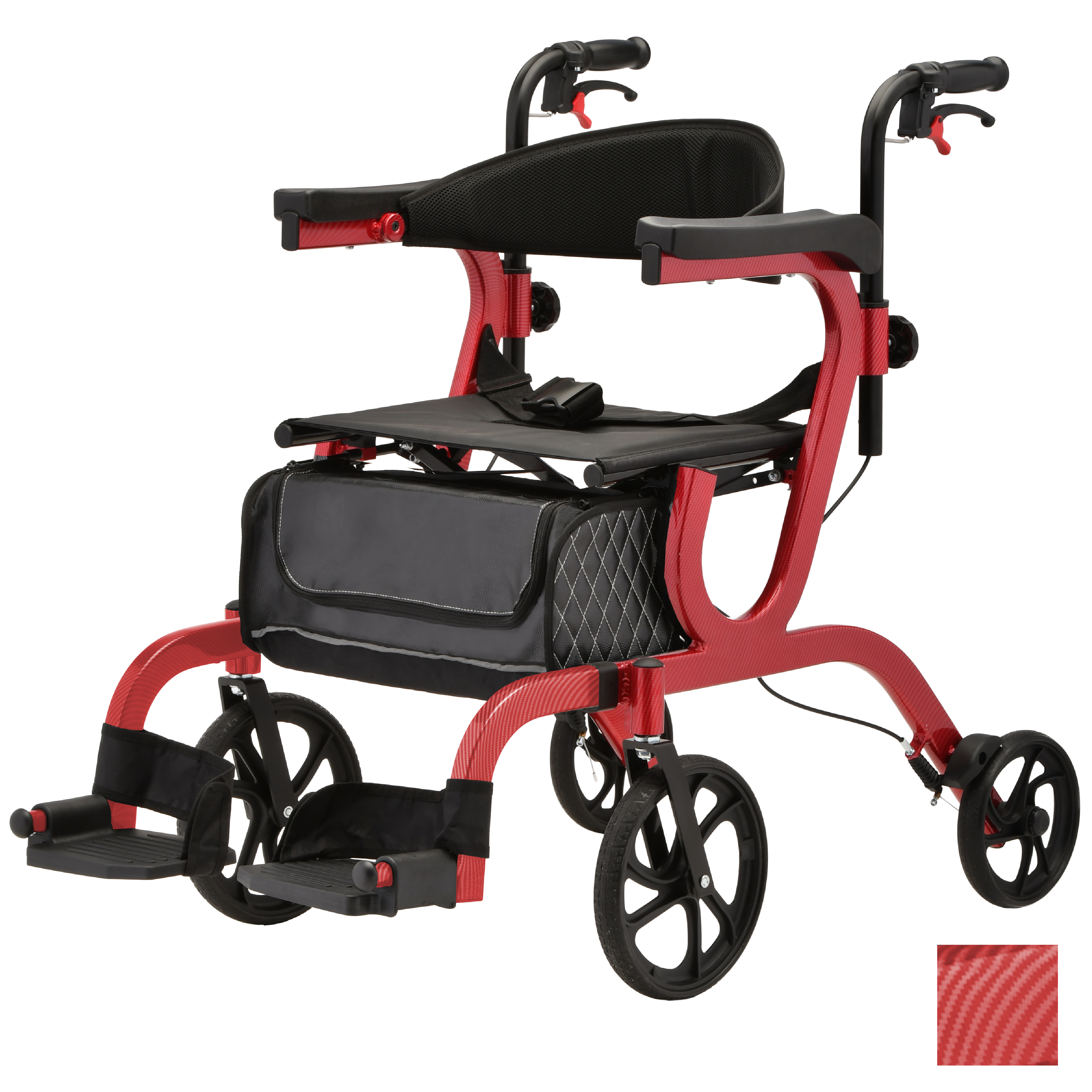 4500RD NOVA Gemini 2 in 1 Rollator Transport Chair Red 4500RD NOVA Gemini 2 in 1 Rollator Transport Chair Red