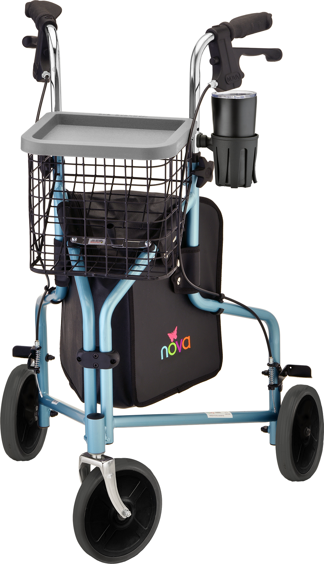 4900DB Traveler 3 wheel rolling walker Sky Blue