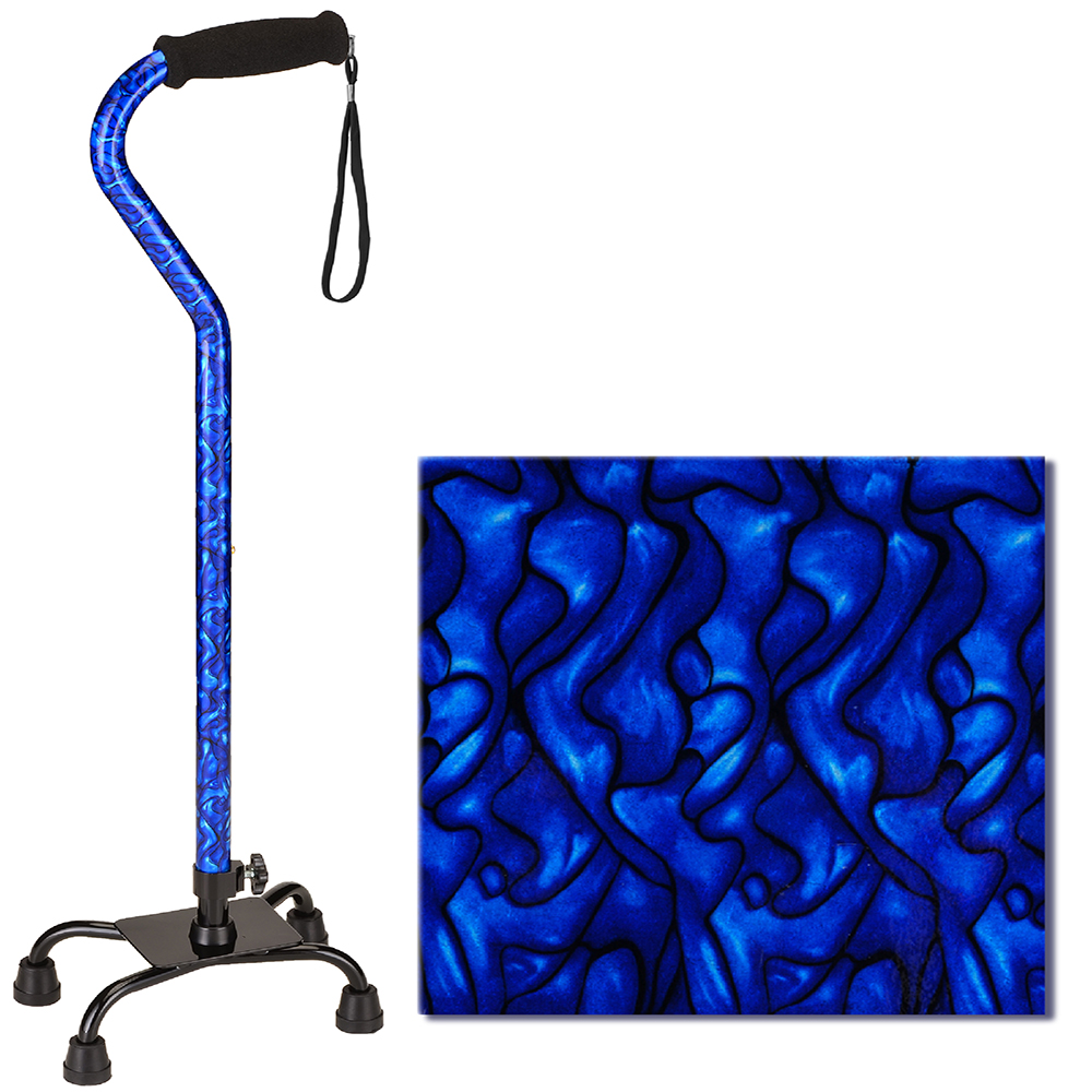 5633BW EURO QUAD CANE SMALL BASE BLUE WAVES 5633BW EURO QUAD CANE SMALL BASE BLUE WAVES for women