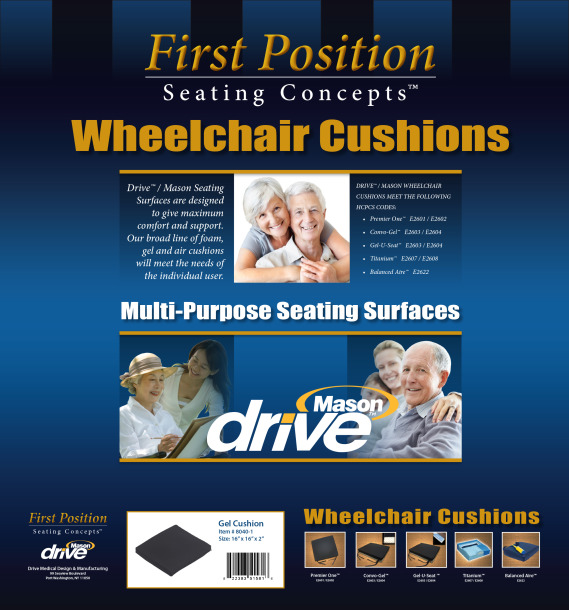 Drive Medical Gel-U-Seat Gel/Foam Cushion, 16 x 18 x 3