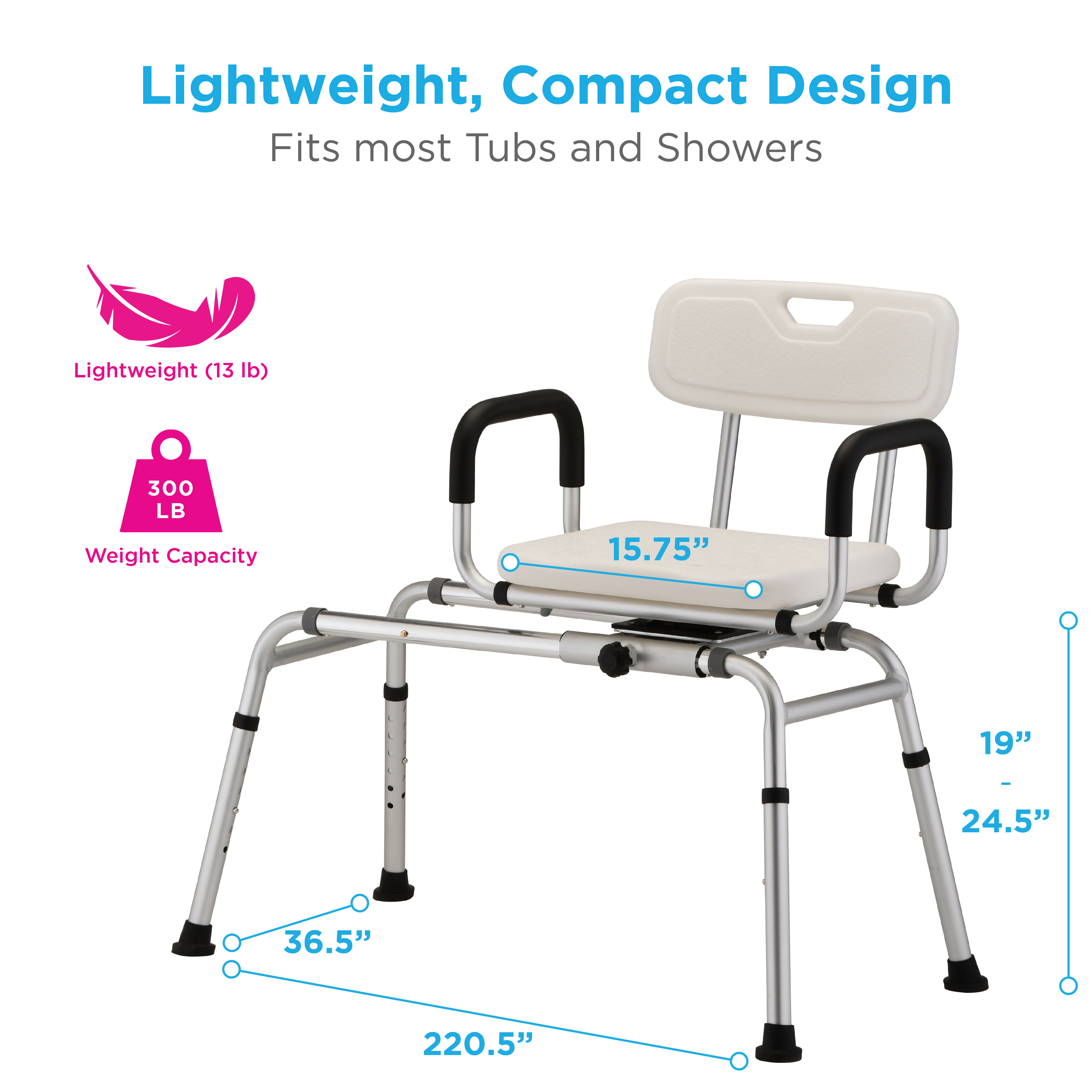 9076 Nova Sliding Swivel Seat Transfer Bench dimensions 9076 Nova Sliding Swivel Seat Transfer Bench dimensions