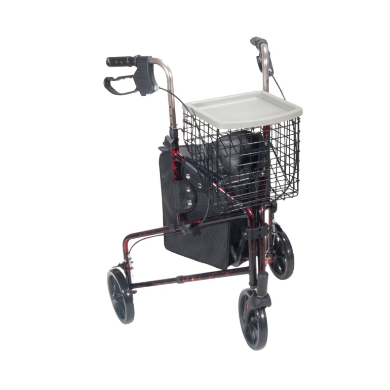 10289RD Drive Deluxe 3 wheel Rollator Rolling walker Flame Red