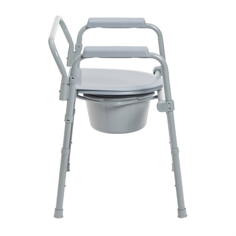 11148 Folding Steel Commode Side View Closed Seat 1