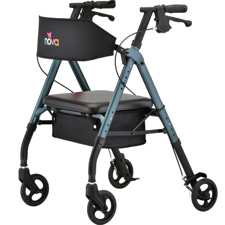 4256BL Star 6 Wide Back Rollator Blue