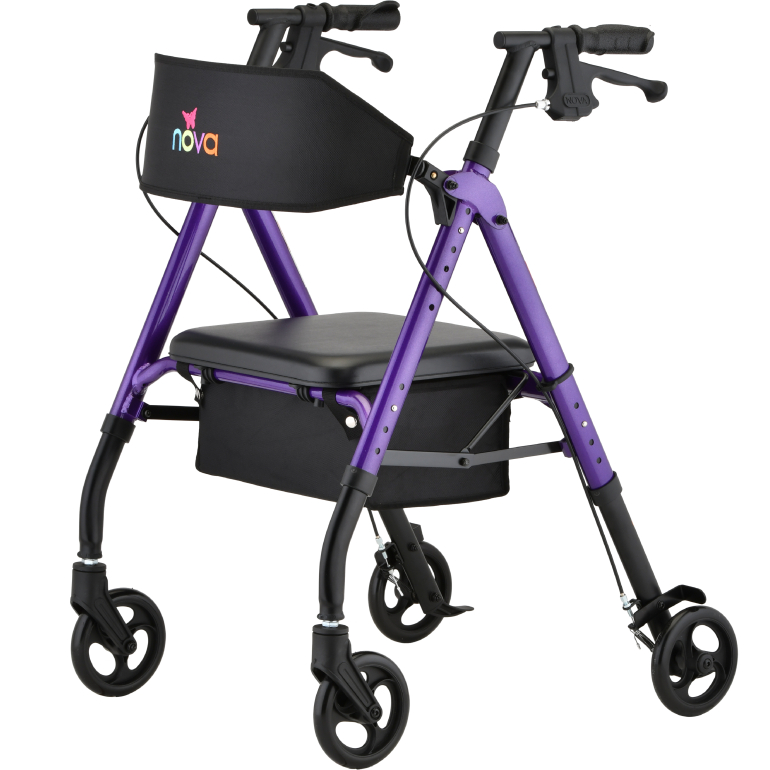 4256PL Star 6 Wide Back Rollator Purple