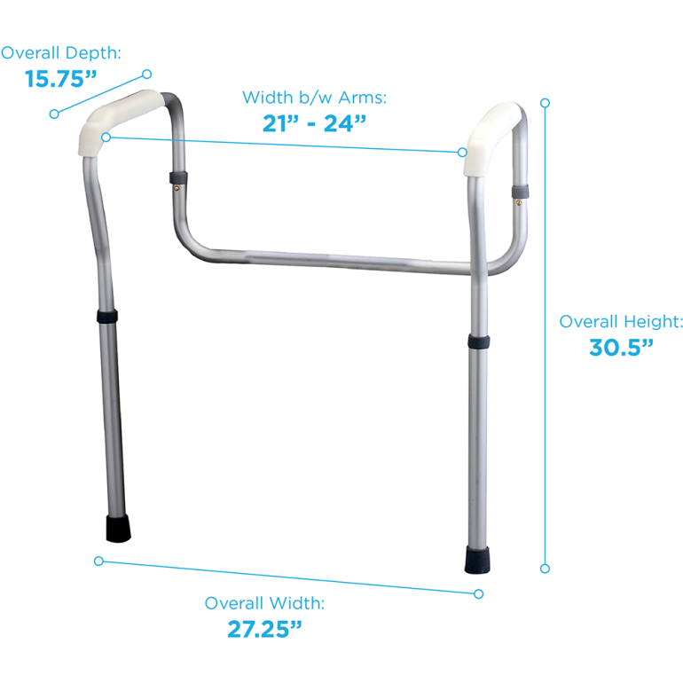 8200-R Nova Toilet Safety Rail Dimensions