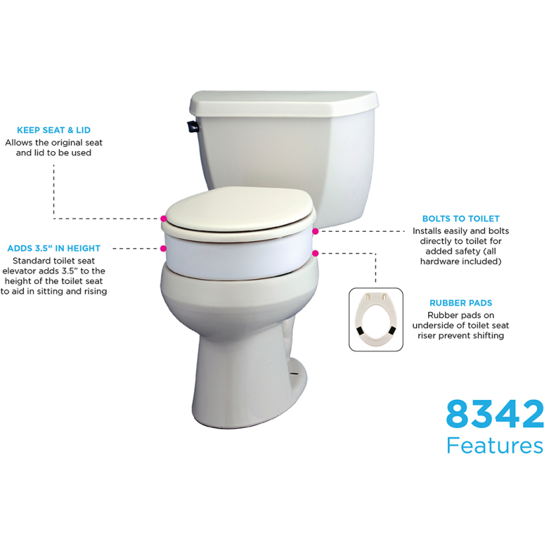 8342-R Nova Toilet Seat Riser Standard infographic