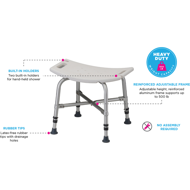 9013 Nova Shower Chair Heavy Duty Dimensions