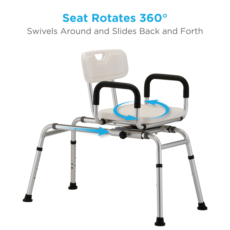 9076 Nova Sliding Swivel Seat Transfer Bench 360