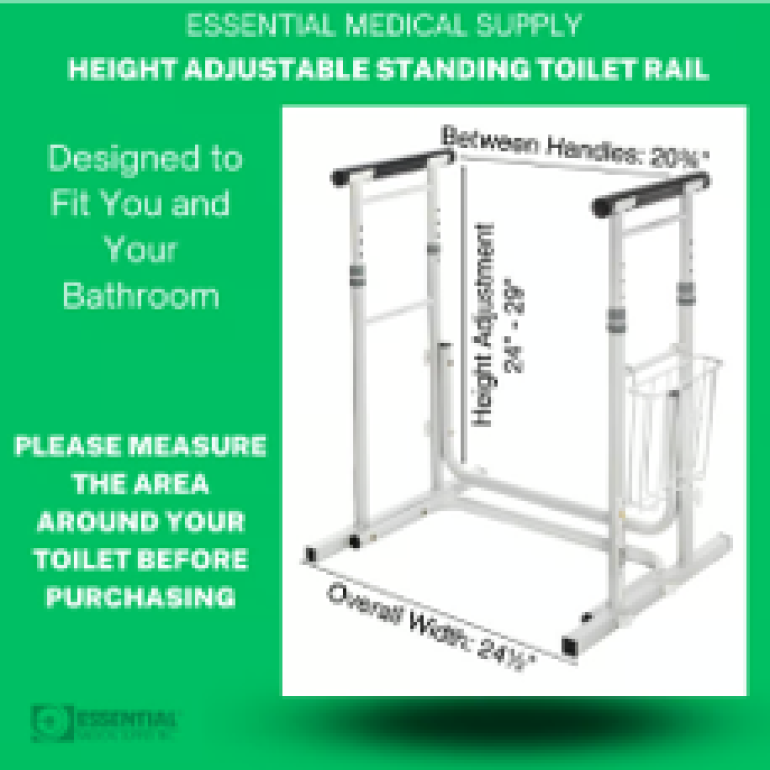 B5041 Free Standing Toilet Safety Rails Dimensions