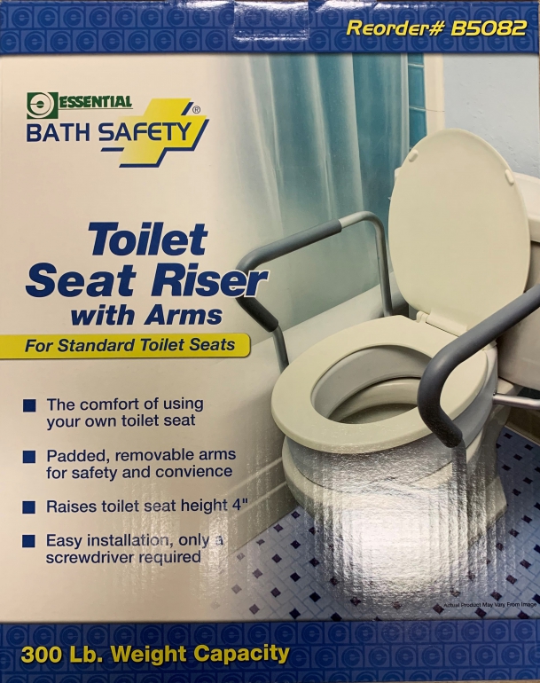 B5082 Toilet Seat Riser with Arms Standard Retail Box