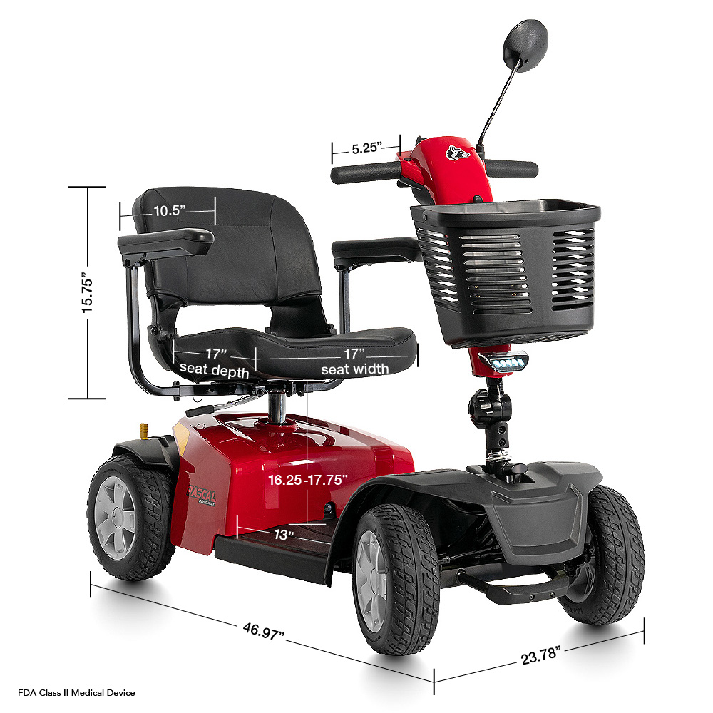 RSC104 Rascal Conquest 4 wheel mobility scooter dimensions RSC104 Rascal Conquest 4 wheel mobility scooter dimensions