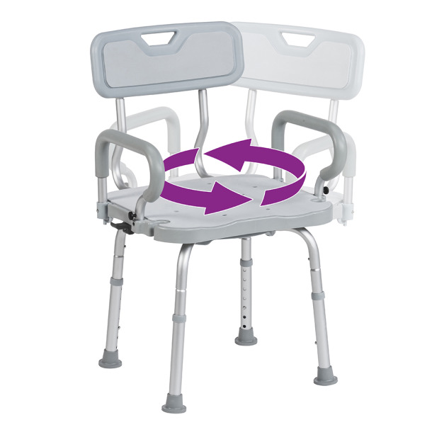 RTL12A001-GR Preserve Tech Swivel Bath Chair with Back and Arms swivel RTL12A001-GR Preserve Tech Swivel Bath Chair with Back and Arms swivel
