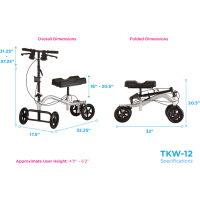 TKW-12 Nova Turning Knee Walker Dimensions Rental thumbnail TKW-12 Nova Turning Knee Walker Dimensions Rental thumbnail