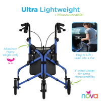 4903BL Active 3 Wheel Rollator Blue Infographic thumbnail