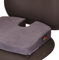 2655C Memory Foam Coccyx Cushion Velour Blue on chair thumbnail