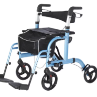 800 Rhythm Healthcare Translator 2 in 1 Rollator and Transport Chair Blue thumbnail