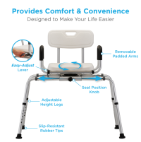9076 Nova Sliding Swivel Seat Transfer Bench dimensions convenience thumbnail