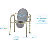 8700-R NOVA FOLDING COMMODE DIMENSIONS thumbnail