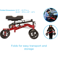 TKW-13 Nova Turning Knee Walker Heavy Duty Dimensions folded thumbnail