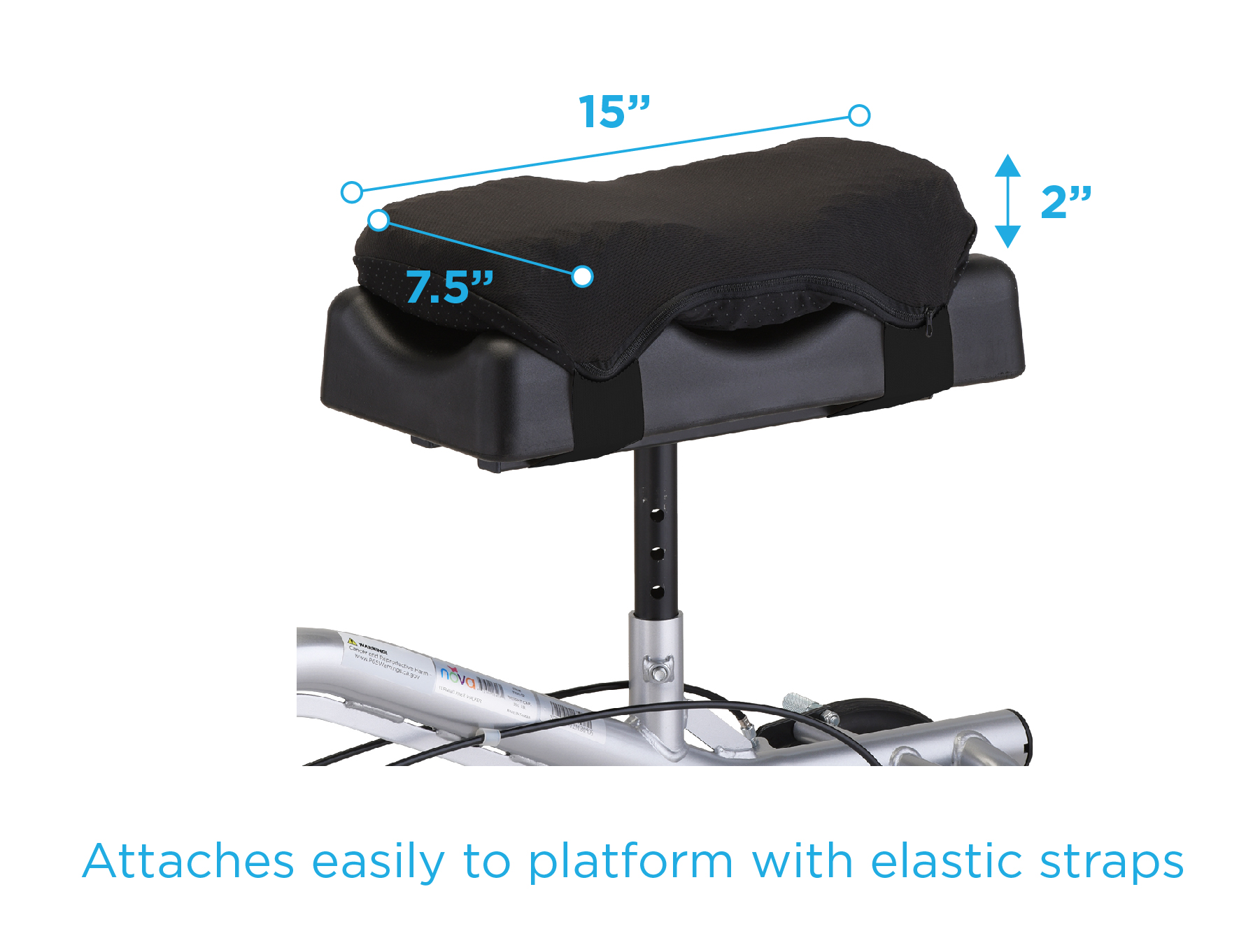 TKW-GC Nova Knee Walker Gel Cover Dimensions