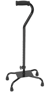 W1302BL Quad Cane Large Base Black quad walking cane for balance